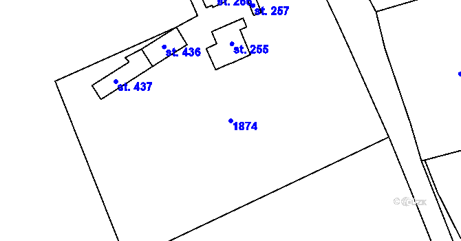 Parcela st. 1874 v KÚ Cheznovice, Katastrální mapa