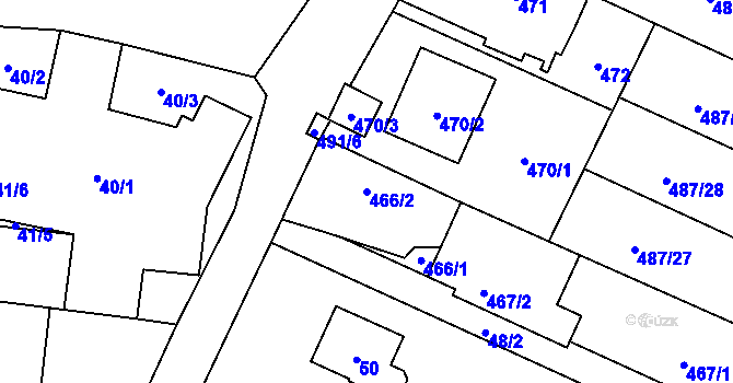 Parcela st. 466/2 v KÚ Chlebičov, Katastrální mapa