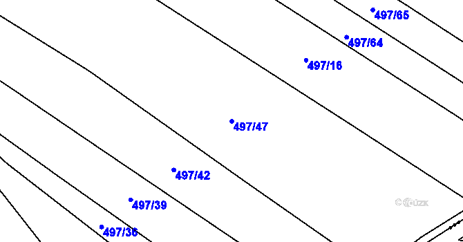 Parcela st. 497/47 v KÚ Chlebičov, Katastrální mapa
