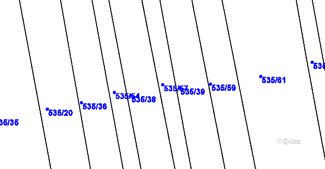 Parcela st. 535/57 v KÚ Chlebičov, Katastrální mapa