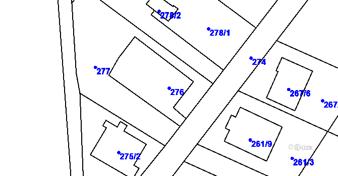 Parcela st. 276 v KÚ Chlebičov, Katastrální mapa