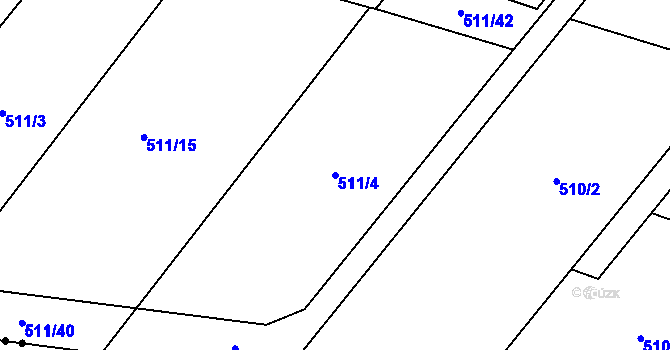 Parcela st. 511/4 v KÚ Chlebičov, Katastrální mapa