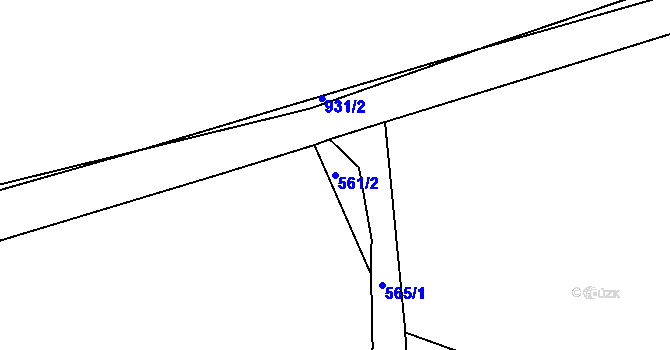 Parcela st. 561/2 v KÚ Chlebičov, Katastrální mapa