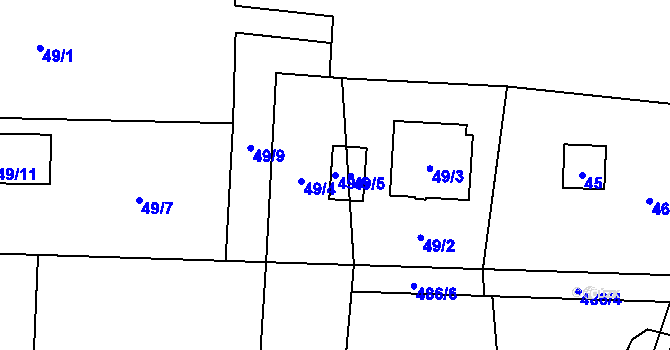 Parcela st. 49/6 v KÚ Chlebovice, Katastrální mapa