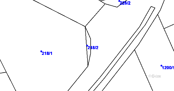 Parcela st. 218/2 v KÚ Chlebovice, Katastrální mapa