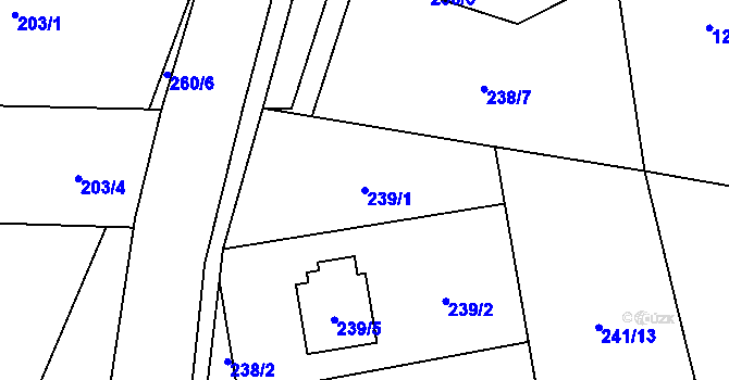Parcela st. 239/1 v KÚ Chlebovice, Katastrální mapa