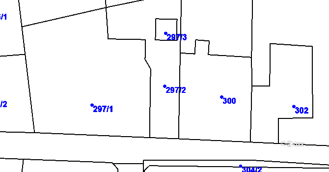 Parcela st. 297/2 v KÚ Chlebovice, Katastrální mapa