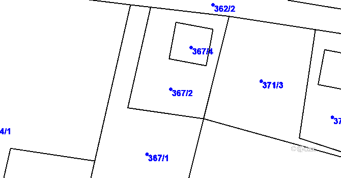 Parcela st. 367/2 v KÚ Chlebovice, Katastrální mapa
