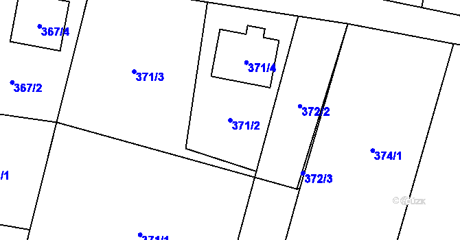 Parcela st. 371/2 v KÚ Chlebovice, Katastrální mapa