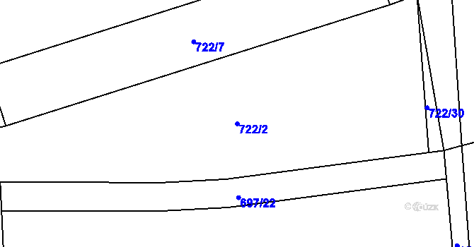 Parcela st. 722/2 v KÚ Chlebovice, Katastrální mapa