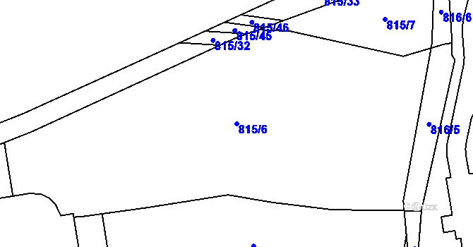 Parcela st. 815/6 v KÚ Chlebovice, Katastrální mapa