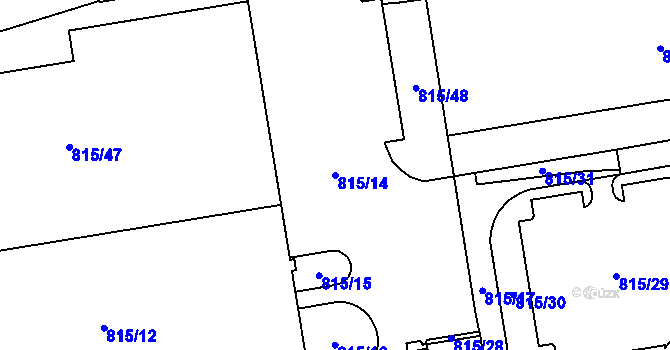 Parcela st. 815/14 v KÚ Chlebovice, Katastrální mapa