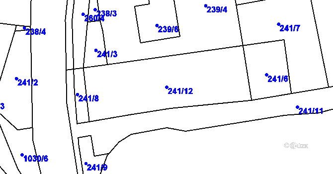 Parcela st. 241/12 v KÚ Chlebovice, Katastrální mapa