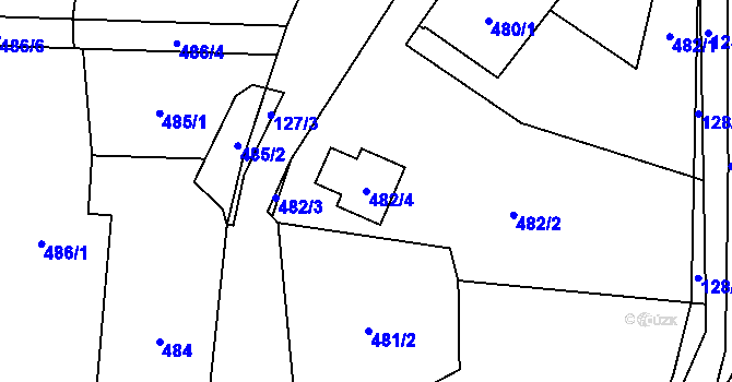 Parcela st. 482/4 v KÚ Chlebovice, Katastrální mapa
