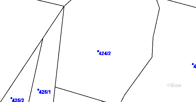 Parcela st. 424/2 v KÚ Chleby u Týnce nad Sázavou, Katastrální mapa