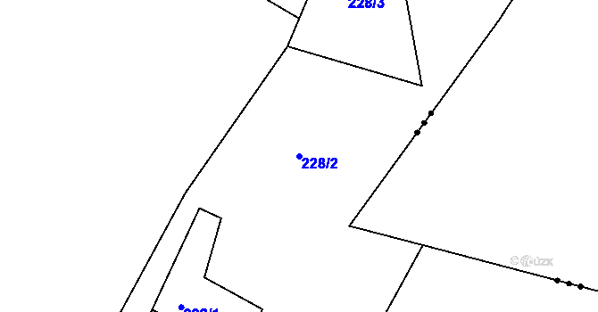 Parcela st. 228/2 v KÚ Chleby u Týnce nad Sázavou, Katastrální mapa