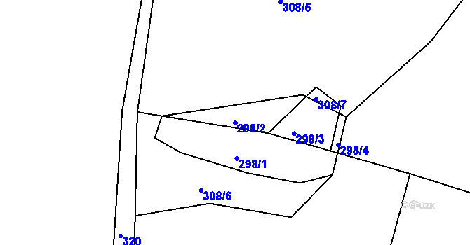 Parcela st. 298/2 v KÚ Chleby u Týnce nad Sázavou, Katastrální mapa