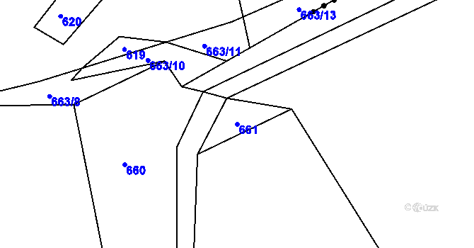 Parcela st. 661 v KÚ Chleby u Týnce nad Sázavou, Katastrální mapa