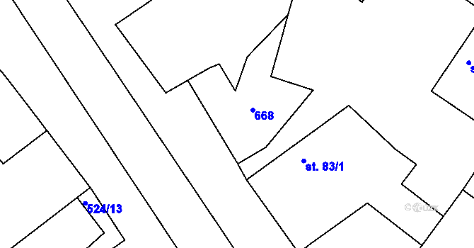 Parcela st. 94 v KÚ Chleby, Katastrální mapa