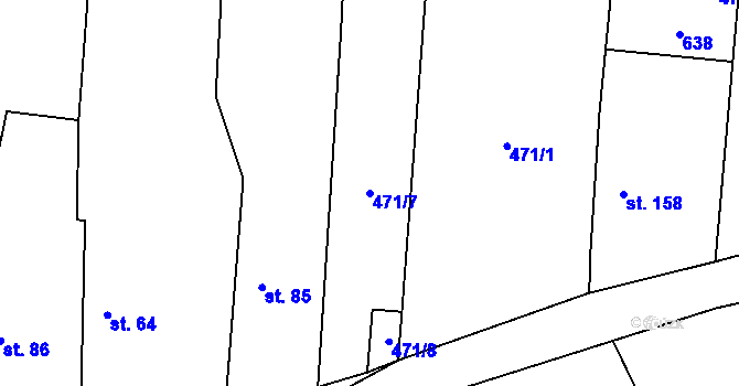 Parcela st. 471/7 v KÚ Chleby, Katastrální mapa