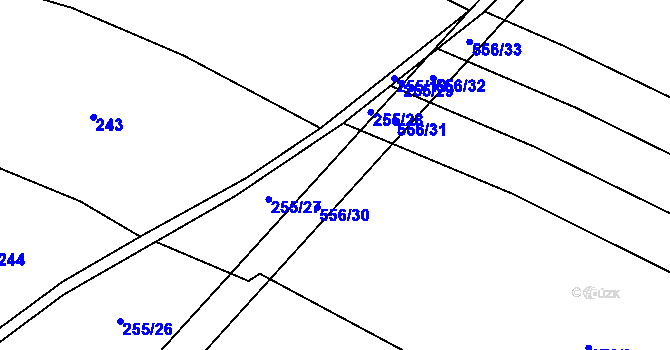 Parcela st. 556 v KÚ Chleby, Katastrální mapa