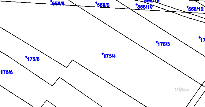 Parcela st. 175/4 v KÚ Chleby, Katastrální mapa