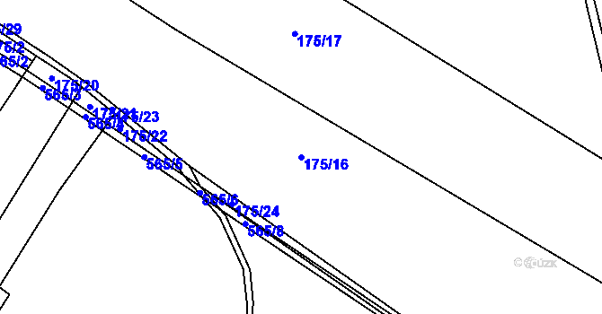 Parcela st. 175/16 v KÚ Chleby, Katastrální mapa
