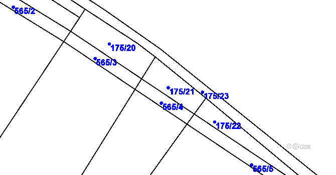 Parcela st. 175/21 v KÚ Chleby, Katastrální mapa