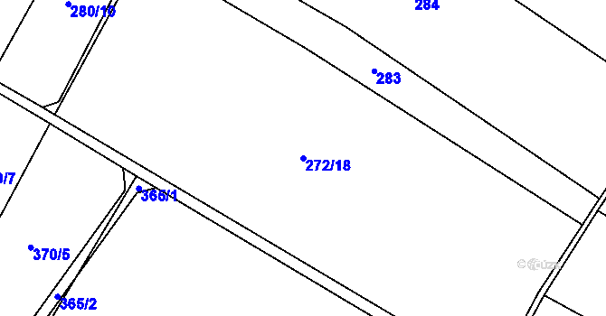 Parcela st. 272/18 v KÚ Chleby, Katastrální mapa