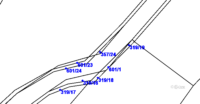 Parcela st. 357/24 v KÚ Chleby, Katastrální mapa