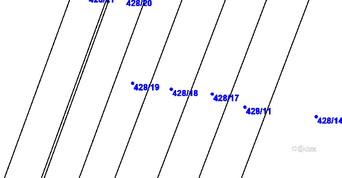 Parcela st. 428/18 v KÚ Chleby, Katastrální mapa