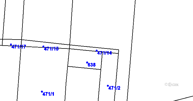 Parcela st. 471/14 v KÚ Chleby, Katastrální mapa