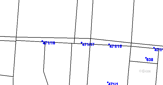 Parcela st. 471/17 v KÚ Chleby, Katastrální mapa