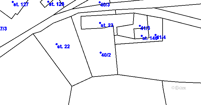 Parcela st. 40/2 v KÚ Chleny, Katastrální mapa