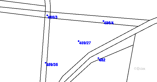 Parcela st. 459/27 v KÚ Chleny, Katastrální mapa