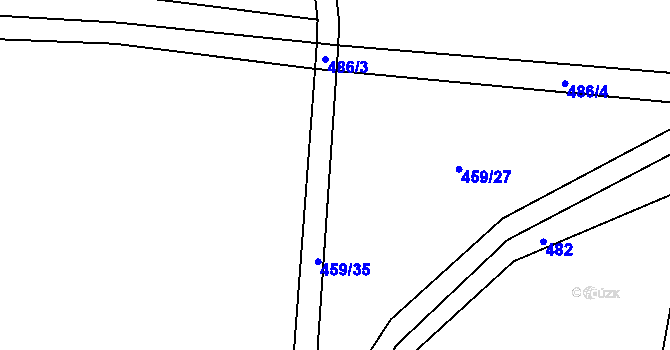 Parcela st. 459/28 v KÚ Chleny, Katastrální mapa