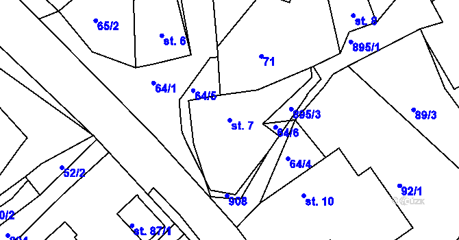 Parcela st. 7 v KÚ Svídnice u Kostelce nad Orlicí, Katastrální mapa