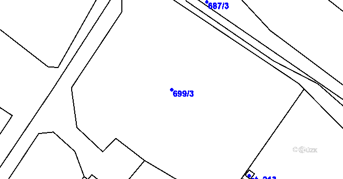 Parcela st. 699/3 v KÚ Chlístov u Benešova, Katastrální mapa