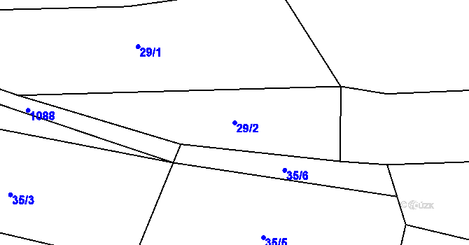 Parcela st. 29/2 v KÚ Chlístov u Benešova, Katastrální mapa
