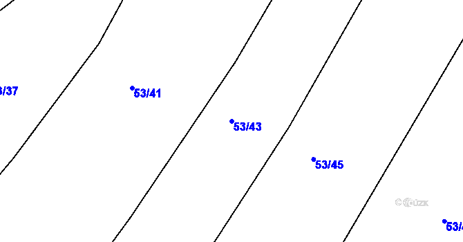 Parcela st. 53/43 v KÚ Chlístov u Benešova, Katastrální mapa