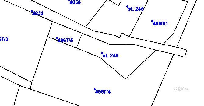 Parcela st. 246 v KÚ Úročnice, Katastrální mapa