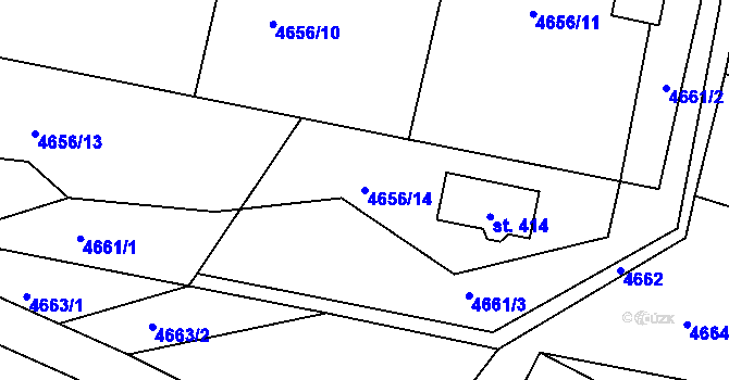 Parcela st. 4656/14 v KÚ Úročnice, Katastrální mapa