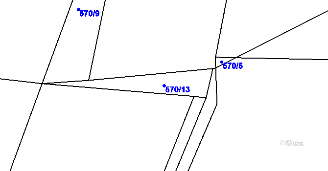 Parcela st. 570/13 v KÚ Úročnice, Katastrální mapa