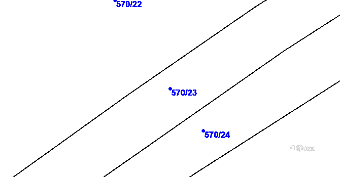 Parcela st. 570/23 v KÚ Úročnice, Katastrální mapa