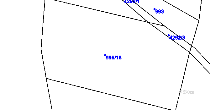 Parcela st. 996/18 v KÚ Úročnice, Katastrální mapa