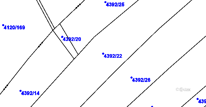 Parcela st. 4392/22 v KÚ Úročnice, Katastrální mapa