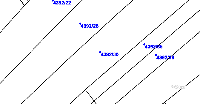 Parcela st. 4392/30 v KÚ Úročnice, Katastrální mapa
