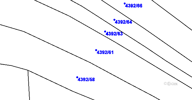 Parcela st. 4392/61 v KÚ Úročnice, Katastrální mapa
