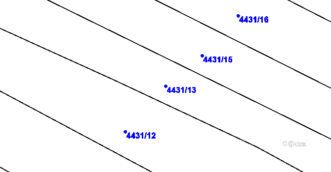 Parcela st. 4431/13 v KÚ Úročnice, Katastrální mapa
