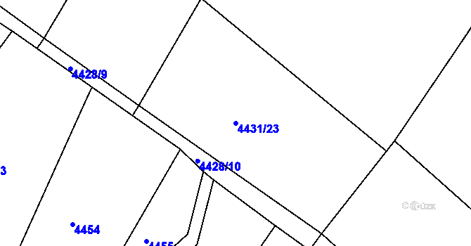 Parcela st. 4431/23 v KÚ Úročnice, Katastrální mapa